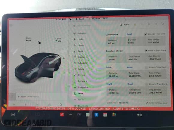 2021 Tesla Model Y Long Range with VIN 5YJYGAEE9MF296278, listed as a Copart auction lot 85291245 with 72,651 mi miles and Salvage title. Bid and sale history available at DreamBid. Image 9.