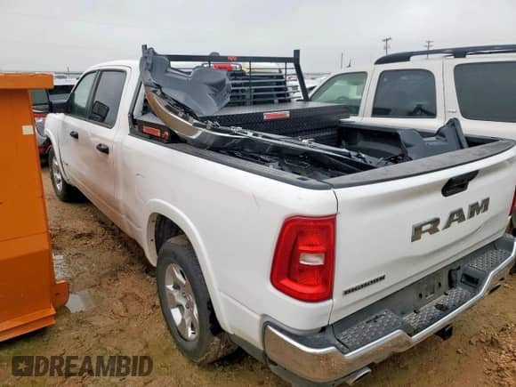 2025 Ram 1500 with VIN 1C6RREMP0SN593230, listed as a Copart auction lot 66152375 with 4,525 mi miles and Salvage title. Bid and sale history available at DreamBid. Image 2.