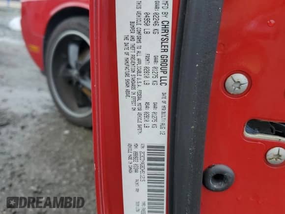 2013 Dodge Challenger Rallye Redline с VIN 2C3CDYAG8DH511215, выставлен на аукционе Copart как лот 68700435 с пробегом 161 843 миль миль и Списание • Salvage title. История ставок и продаж доступна на DreamBid. Изображение 12.