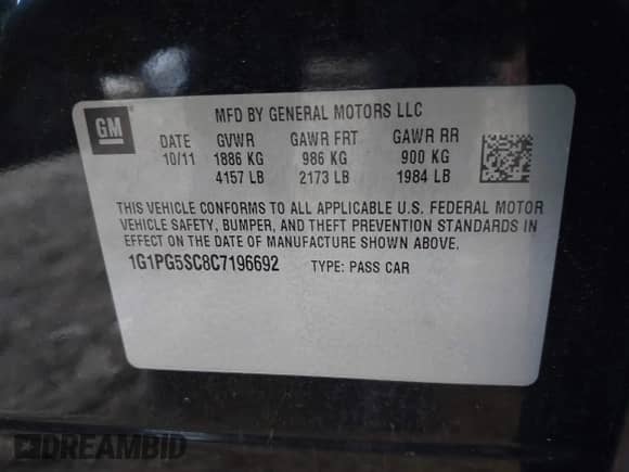 2012 Chevrolet Cruze 2LT с VIN 1G1PG5SC8C7196692, выставлен на аукционе IAAI как лот 42805733 с пробегом 139 351 миль миль и . История ставок и продаж доступна на DreamBid. Изображение 9.