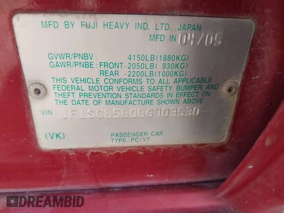 2006 Subaru Forester X with VIN JF1SG65606G703530, listed as a IAAI auction lot 40604770 with 212,060 mi miles and . Bid and sale history available at DreamBid. Image 9.