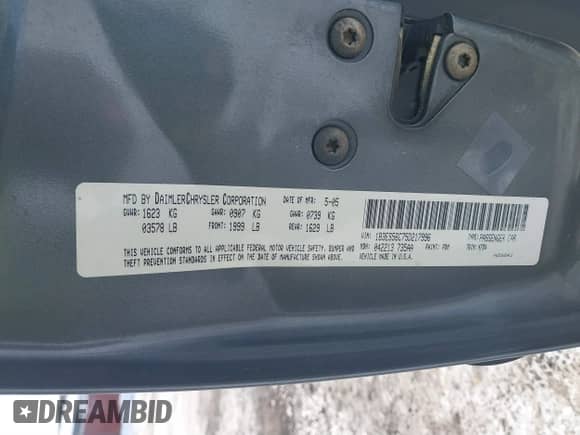 2005 Dodge Neon SXT z VIN 1B3ES56C75D217996, wystawiony jako IAAI lot #41379155 z przebiegiem 164 876 mil mil oraz . Historia ofert i sprzedaży dostępna na DreamBid. Obrazek 9.