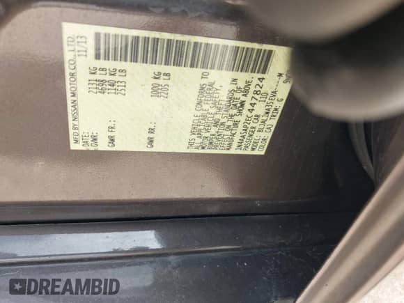 2014 Nissan Maxima SV with VIN 1N4AA5AP2EC447824, listed as a IAAI auction lot 42481206 with 157,540 mi miles and . Bid and sale history available at DreamBid. Image 9.