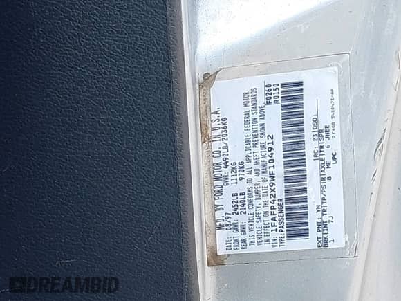 1998 Ford Mustang GT с VIN 1FAFP42X9WF104912, выставлен на аукционе IAAI как лот 43124465 с пробегом 164 445 миль миль и . История ставок и продаж доступна на DreamBid. Изображение 9.