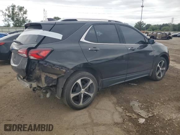 2022 Chevrolet Equinox Premier with VIN 2GNAXNEV9N6104297, listed as a Copart auction lot 69554035 with 35,883 mi miles and Non repairable. Bid and sale history available at DreamBid. Image 3.