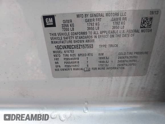 2014 Chevrolet Silverado 1500 LT с VIN 1GCVKRECXEZ157593, выставлен на аукционе IAAI как лот 42753172 с пробегом 181 668 миль миль и . История ставок и продаж доступна на DreamBid. Изображение 9.