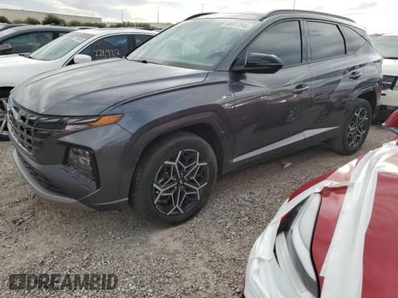 2024 Hyundai Tucson N Line z VIN KM8JFCD15RU158018, wystawiony jako Copart lot #85917545 z przebiegiem 32 017 mil mil oraz Szkoda całkowita • Salvage title. Historia ofert i sprzedaży dostępna na DreamBid. Obrazek 1.