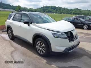 2022 Nissan Pathfinder SL with VIN 5N1DR3CA1NC249597, listed as a IAAI auction lot 42368763 with 24,382 mi miles and . Bid and sale history available at DreamBid. Image 1.