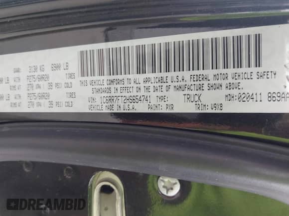 2017 Ram 1500 Express с VIN 1C6RR7FT2HS654741, выставлен на аукционе IAAI как лот 43386008 с пробегом 161 143 миль миль и . История ставок и продаж доступна на DreamBid. Изображение 9.