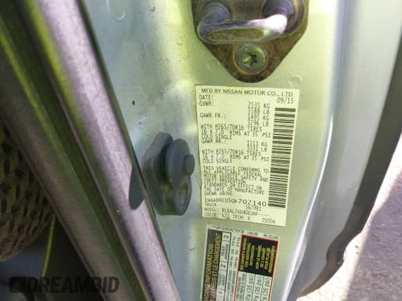 2016 Nissan Frontier Desert Runner с VIN 1N6AD0CU5GN702140, выставлен на аукционе IAAI как лот 41644172 с пробегом 141 373 миль миль и . История ставок и продаж доступна на DreamBid. Изображение 9.