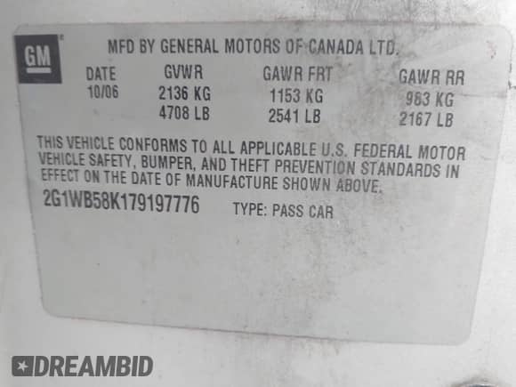 2007 Chevrolet Impala LS z VIN 2G1WB58K179197776, wystawiony jako IAAI lot #43475004 z przebiegiem 287 891 mil mil oraz . Historia ofert i sprzedaży dostępna na DreamBid. Obrazek 9.