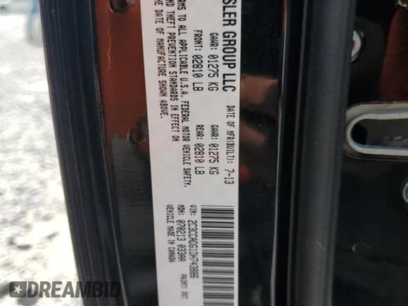 2013 Chrysler 300 C John Varvatos Limited Edition z VIN 2C3CCADG1DH743886, wystawiony jako Copart lot #62554185 z przebiegiem 72 495 mil mil oraz Szkoda całkowita • Salvage title. Historia ofert i sprzedaży dostępna na DreamBid. Obrazek 13.