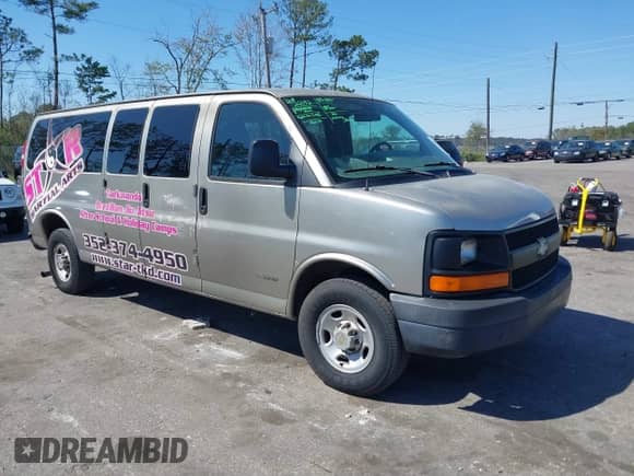 2004 Chevrolet Express Passenger with VIN 1GAHG39U041230488, listed as a IAAI auction lot 41780536 with 141,360 mi miles and . Bid and sale history available at DreamBid. Image 1.