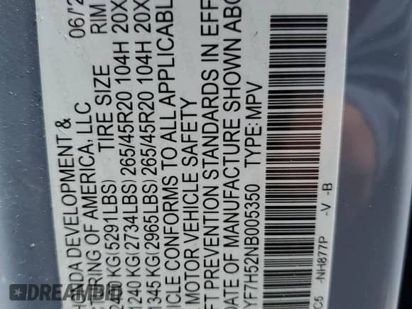 2022 Honda Passport EX-L с VIN 5FNYF7H52NB005350, выставлен на аукционе Copart как лот 55343065 с пробегом 46 782 миль миль и Списание • Salvage title. История ставок и продаж доступна на DreamBid. Изображение 14.