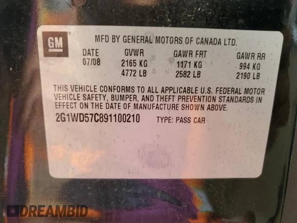 2009 Chevrolet Impala SS с VIN 2G1WD57C891100210, выставлен на аукционе Copart как лот 62851845 с пробегом 109 248 миль миль и Чистый • Clean title. История ставок и продаж доступна на DreamBid. Изображение 12.