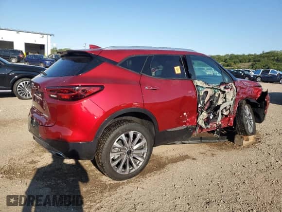 2025 Chevrolet Blazer Premier with VIN 3GNKBLRS1SS182741, listed as a Copart auction lot 71025365 with 6,771 mi miles and Salvage title. Bid and sale history available at DreamBid. Image 3.