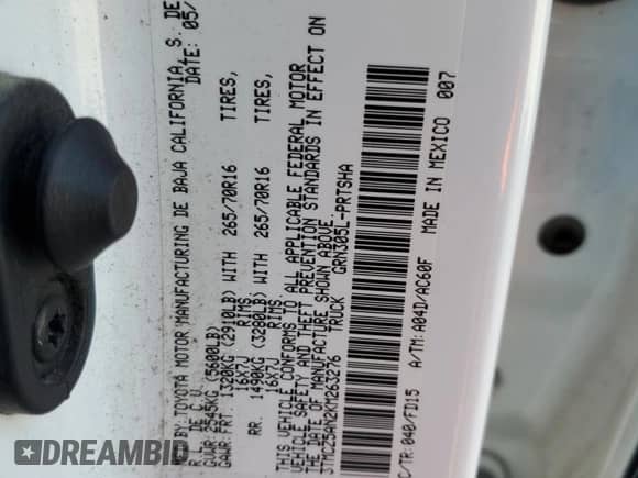 2019 Toyota Tacoma SR with VIN 3TMCZ5AN2KM263276, listed as a Copart auction lot 81008825 with 96,398 mi miles and Salvage title. Bid and sale history available at DreamBid. Image 12.