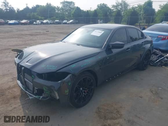 2025 BMW M3 Competition xDrive with VIN WBS33HJ01SFT92884, listed as a IAAI auction lot 42473044 with 7,617 mi miles and . Bid and sale history available at DreamBid. Image 2.