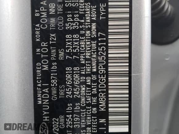 2023 Hyundai Palisade SE с VIN KM8R1DGE9PU525117, выставлен на аукционе Copart как лот 60870874 с пробегом 21 335 миль миль и Списание • Salvage title. История ставок и продаж доступна на DreamBid. Изображение 13.