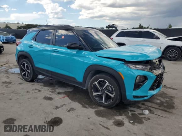 2022 Chevrolet TrailBlazer RS с VIN KL79MUSL0NB052778, выставлен на аукционе Copart как лот 82110255 с пробегом 41 130 миль миль и Списание • Salvage title. История ставок и продаж доступна на DreamBid. Изображение 4.