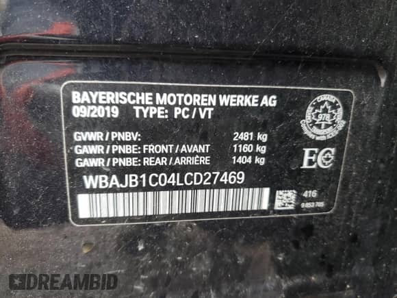 2020 BMW 5 Series с VIN WBAJB1C04LCD27469, выставлен на аукционе Copart как лот 85962264 с пробегом 112 807 миль миль и Чистый • Clean title. История ставок и продаж доступна на DreamBid. Изображение 13.