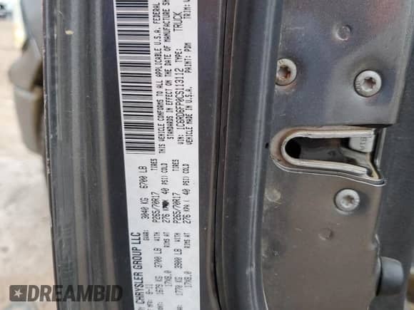 2012 Ram 1500 Tradesman with VIN 1C6RD6FP0CS113112, listed as a Copart auction lot 83856894 with 173,094 mi miles and Salvage title. Bid and sale history available at DreamBid. Image 12.