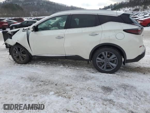 2024 Nissan Murano Platinum with VIN 5N1AZ2DS8RC128530, listed as a Copart auction lot 42356655 with 325 mi miles and Non repairable. Bid and sale history available at DreamBid. Image 2.
