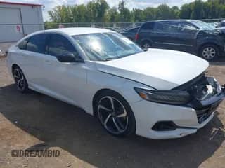 2022 Honda Accord Sport с VIN 1HGCV1F38NA037127, выставлен на аукционе IAAI как лот 43203969 с пробегом 38 609 миль миль и . История ставок и продаж доступна на DreamBid. Изображение 1.