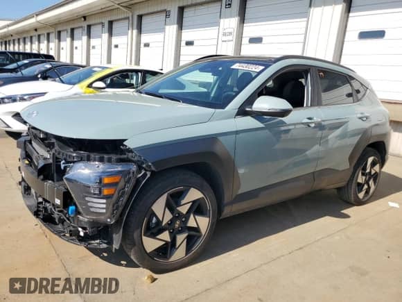 2024 Hyundai Kona Limited with VIN KM8HECA38RU057899, listed as a Copart auction lot 74430224 with 21,487 mi miles and Salvage title. Bid and sale history available at DreamBid. Image 1.