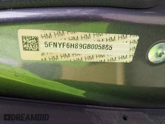 2016 Honda Pilot EX-L with VIN 5FNYF6H89GB005885, listed as a IAAI auction lot 42442688 with 173,204 mi miles and . Bid and sale history available at DreamBid. Image 9.