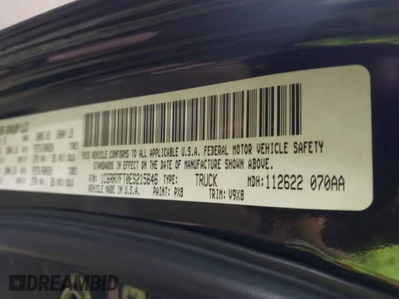 2014 Ram 1500 Tradesman with VIN 1C6RR7FT0ES215646, listed as a IAAI auction lot 42367423 with 132,861 mi miles and . Bid and sale history available at DreamBid. Image 9.