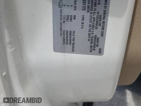 2009 Cadillac Escalade with VIN 1GYFK23269R241173, listed as a Copart auction lot 62178725 with 165,444 mi miles and Clean title. Bid and sale history available at DreamBid. Image 13.