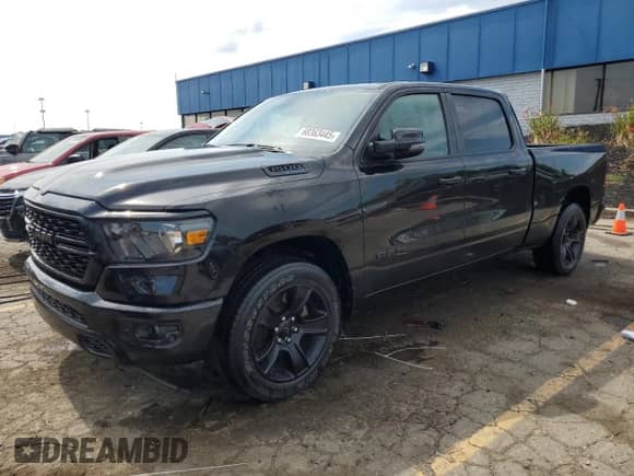 2024 Ram 1500 Big Horn with VIN 1C6SRFMT6RN148876, listed as a Copart auction lot 68363445 with 26,377 mi miles and Non repairable. Bid and sale history available at DreamBid. Image 1.
