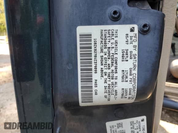 1997 Saturn SW with VIN 1G8ZK8278VZ379899, listed as a Copart auction lot 74913664 with 126,186 mi miles and Salvage title. Bid and sale history available at DreamBid. Image 14.