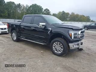 2024 Ford F-150 Lariat with VIN 1FTFW5L52RFA75628, listed as a IAAI auction lot 43393183 with 15,578 mi miles and . Bid and sale history available at DreamBid. Image 1.