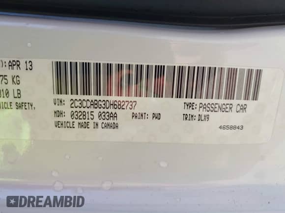 2013 Chrysler 300 S with VIN 2C3CCABG3DH682737, listed as a IAAI auction lot 42701988 with 117,620 mi miles and . Bid and sale history available at DreamBid. Image 9.