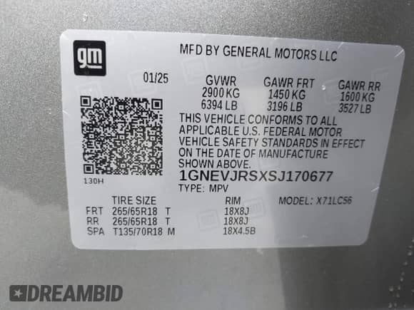 2025 Chevrolet Traverse AWD Z71 с VIN 1GNEVJRSXSJ170677, выставлен на аукционе IAAI как лот 41933341 с пробегом 1 662 миль миль и . История ставок и продаж доступна на DreamBid. Изображение 9.