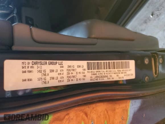 2011 Jeep Grand Cherokee Laredo с VIN 1J4RR4GG3BC660942, выставлен на аукционе Copart как лот 82198165 с пробегом 174 604 миль миль и Списание • Salvage title. История ставок и продаж доступна на DreamBid. Изображение 13.