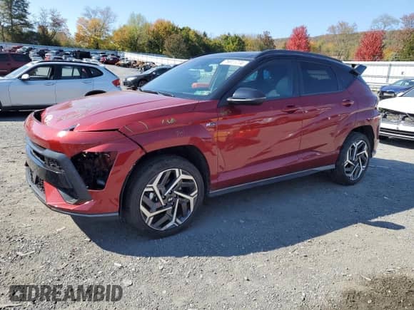 2024 Hyundai Kona N Line with VIN KM8HACA35RU062621, listed as a Copart auction lot 76911774 with 5,537 mi miles and Salvage title. Bid and sale history available at DreamBid. Image 1.