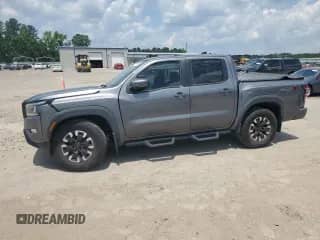 2023 Nissan Frontier Pro-X with VIN 1N6ED1EJ4PN672168, listed as a Copart auction lot 57015765 with Not provided miles and Salvage title. Bid and sale history available at DreamBid. Image 1.