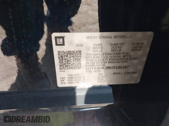 2019 Cadillac Escalade ESV Luxury с VIN 1GYS4HKJ9KR185367, выставлен на аукционе IAAI как лот 42478662 с пробегом 88 046 миль миль и . История ставок и продаж доступна на DreamBid. Изображение 9.