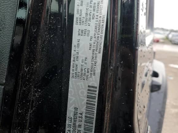 2021 Jeep Wrangler Unlimited Willys Sport with VIN 1C4HJXDG6MW828010, listed as a Copart auction lot 67538545 with 44,259 mi miles and Salvage title. Bid and sale history available at DreamBid. Image 12.