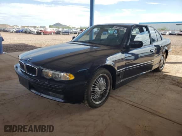 2001 BMW 7 Series 740iL with VIN WBAGH83491DP25964, listed as a Copart auction lot 85124625 with 106,541 mi miles and Salvage title. Bid and sale history available at DreamBid. Image 1.