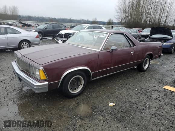1980 Chevrolet El Camino с VIN 1W80KAK495561, выставлен на аукционе Copart как лот 85526574 с пробегом 13 660 миль миль и Чистый • Clean title. История ставок и продаж доступна на DreamBid. Изображение 1.