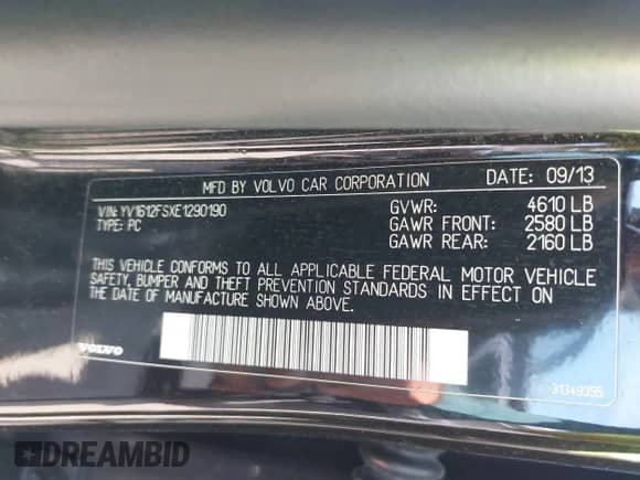 2014 Volvo S60 T5 с VIN YV1612FSXE1290190, выставлен на аукционе IAAI как лот 43382498 с пробегом 174 424 миль миль и . История ставок и продаж доступна на DreamBid. Изображение 9.