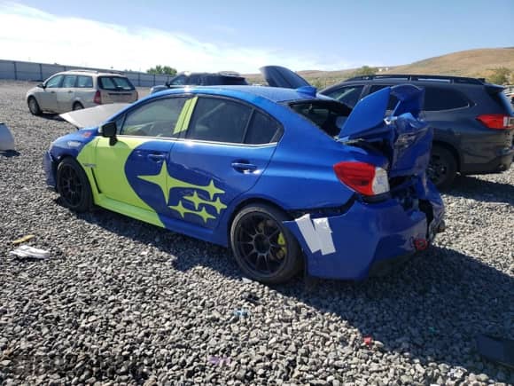 2020 Subaru WRX STI with VIN JF1VA2E66L9813716, listed as a Copart auction lot 57090595 with 41,984 mi miles and Salvage title. Bid and sale history available at DreamBid. Image 2.