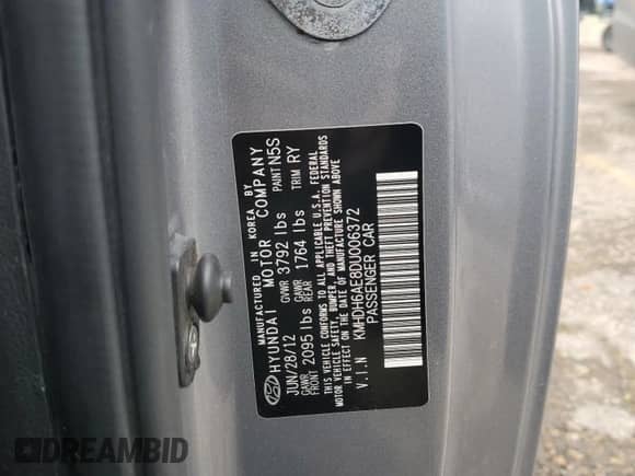 2013 Hyundai Elantra SE z VIN KMHDH6AE8DU006372, wystawiony jako Copart lot #60872335 z przebiegiem 151 390 mil mil oraz Szkoda całkowita • Salvage title. Historia ofert i sprzedaży dostępna na DreamBid. Obrazek 12.