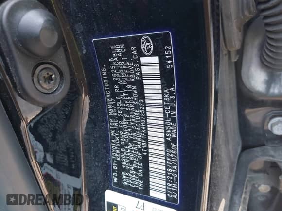 2017 Toyota Camry XLE с VIN 4T1BF1FK4HU785273, выставлен на аукционе IAAI как лот 42804218 с пробегом 101 468 миль миль и . История ставок и продаж доступна на DreamBid. Изображение 9.