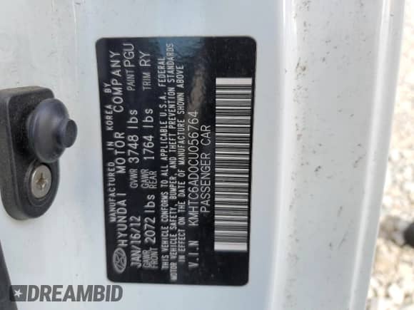 2012 Hyundai Veloster w/Gray Int z VIN KMHTC6AD0CU056764, wystawiony jako Copart lot #84646725 z przebiegiem 157 456 mil mil oraz Czysty tytuł • Clean title. Historia ofert i sprzedaży dostępna na DreamBid. Obrazek 12.