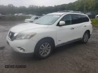 2014 Nissan Pathfinder SL Hybrid z VIN 5N1CR2MN0EC656284, wystawiony jako Copart lot #80542495 z przebiegiem 282 030 mil mil oraz Szkoda całkowita • Salvage title. Historia ofert i sprzedaży dostępna na DreamBid. Obrazek 1.